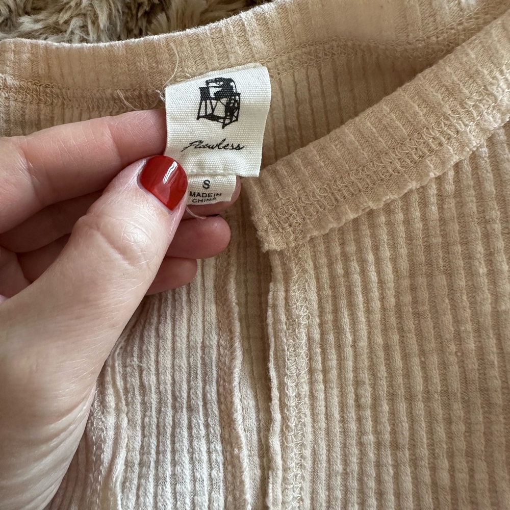 Beige Ribbed Knit Top - Picture 2 of 5